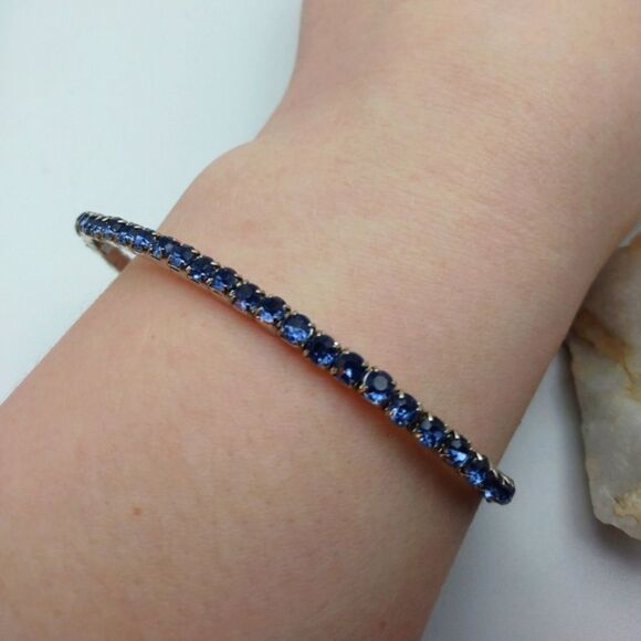 Blue midnight crystal bracelet stretch - Picture 1 of 3